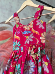 Kids Position Printed Gown - Pink
