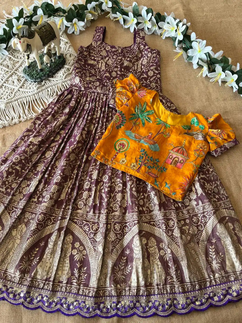 Tissue Silk Natural Crepe Position Gown - Purple