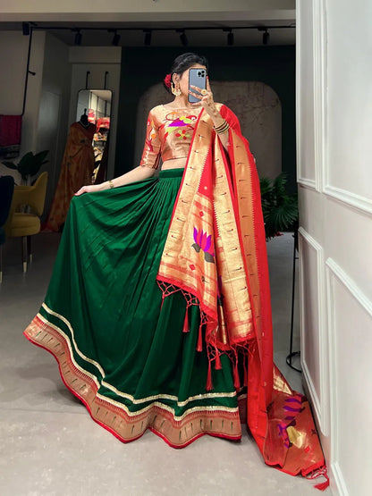Festive Special Green Paithani Lehenga Choli Collection