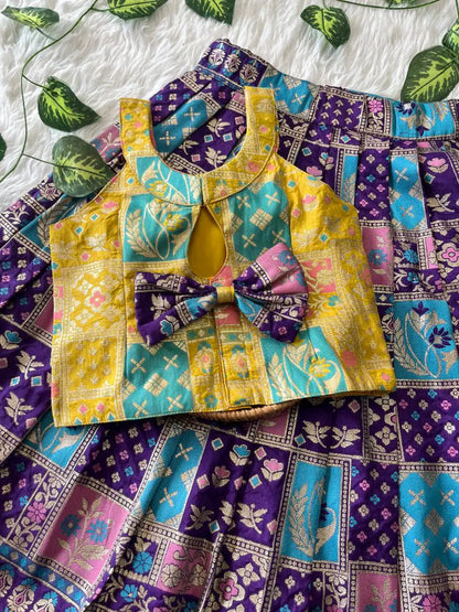 Soft Dola Silk Traditional Lehenga Set - Purple