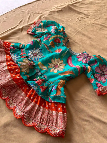 Position Printed Floral Gown - Sky