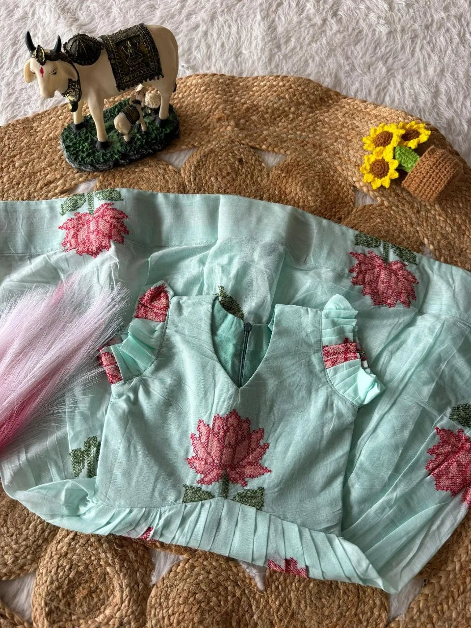Lotus Girls Short Gown - Sky