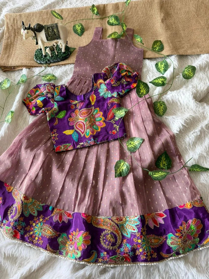 Kids Premium Salsa Gown Set- Dusty-Mauve