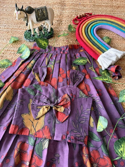 Kids Soft Cotton Printed Kalamkari Crop Top