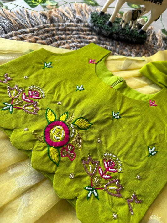 Little Princess Bird Motif Festive Gown - Yellow