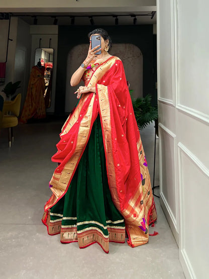 Festive Special Green Paithani Lehenga Choli Collection