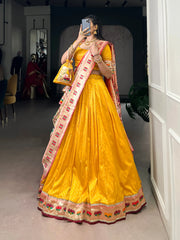 Traditional Maharashtrian Paithani Lehenga Choli for Wedding - Mango