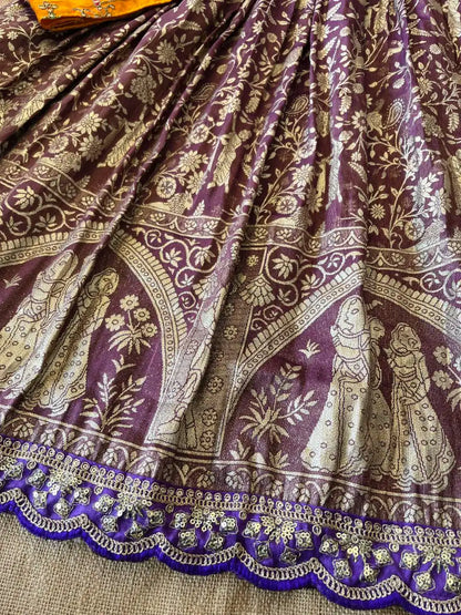 Tissue Silk Natural Crepe Position Gown - Purple
