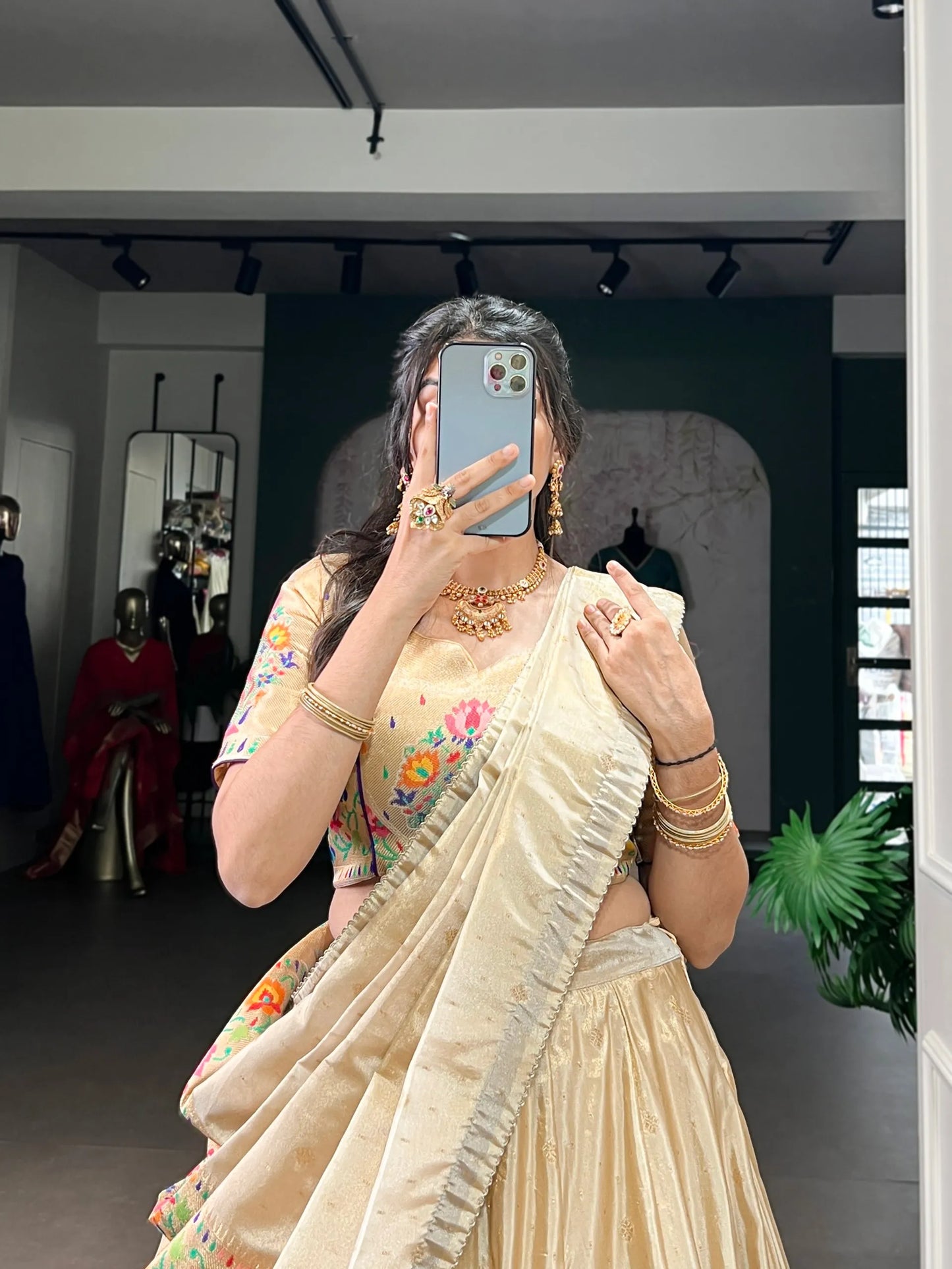 Art Woven Paithani-style Lehenga Choli - Purple