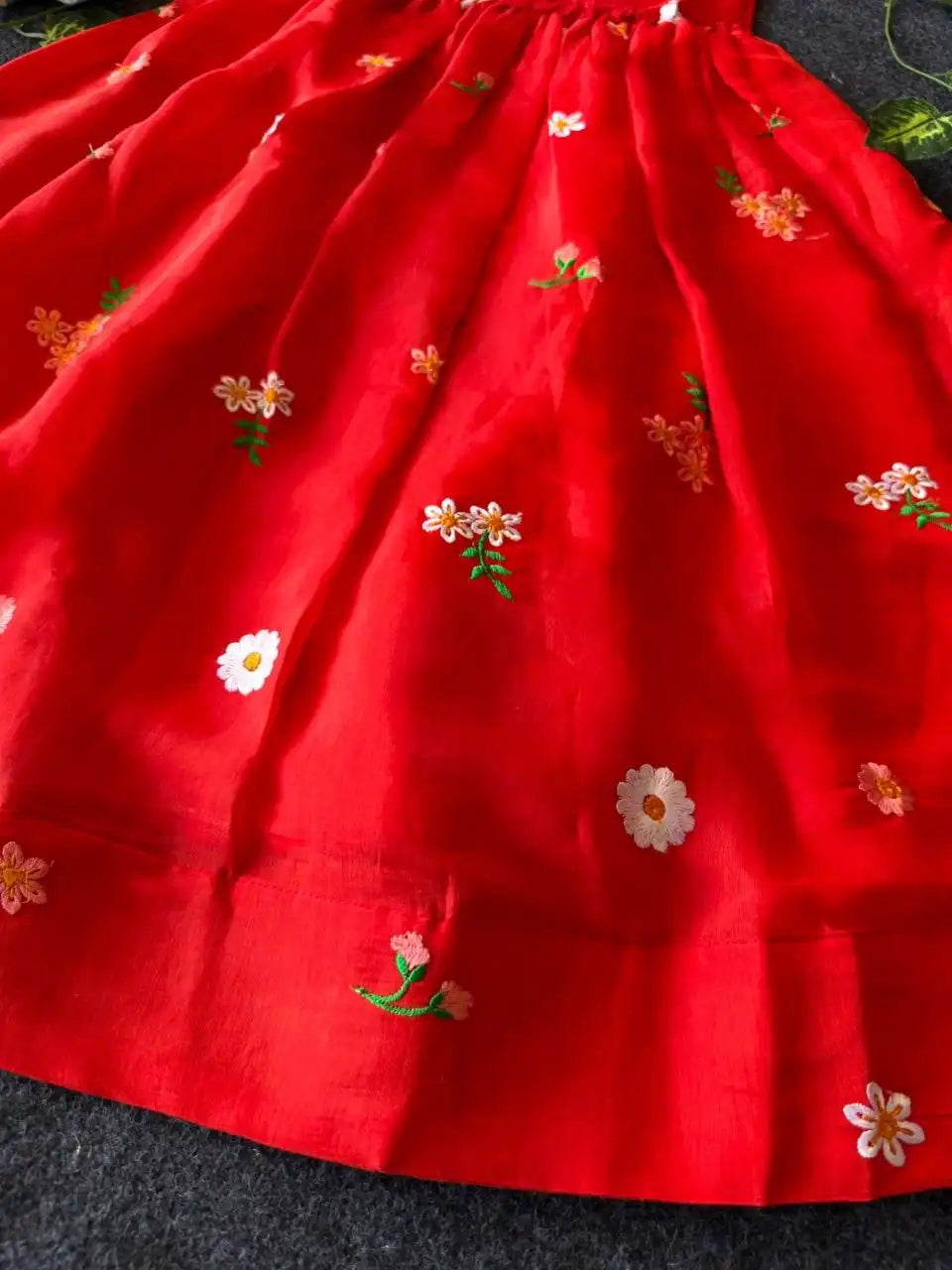 Kids Soft Summer Friendly Designer Gown - Red
