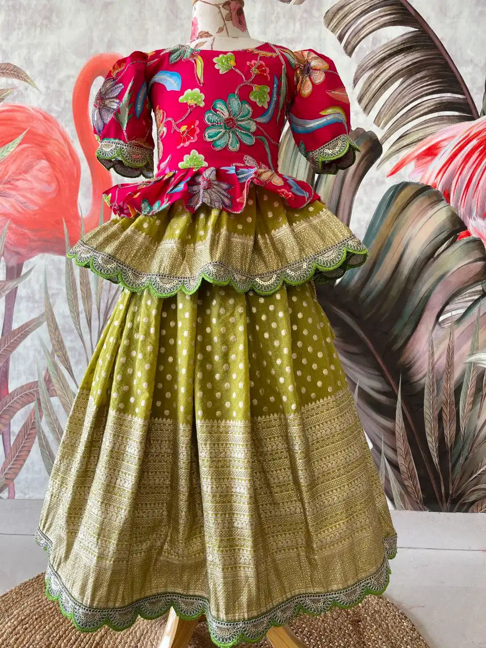 Position Printed Floral Gown - Rani Pink