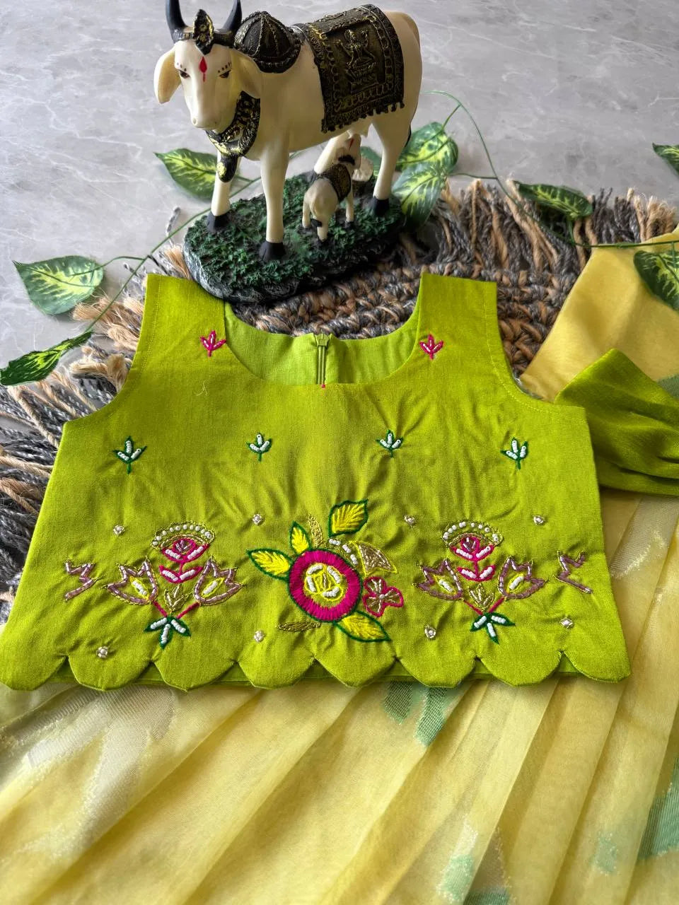 Little Princess Bird Motif Festive Gown - Yellow