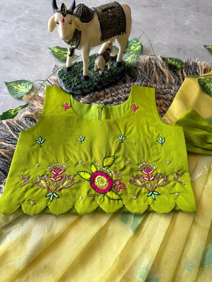 Little Princess Bird Motif Festive Gown - Yellow