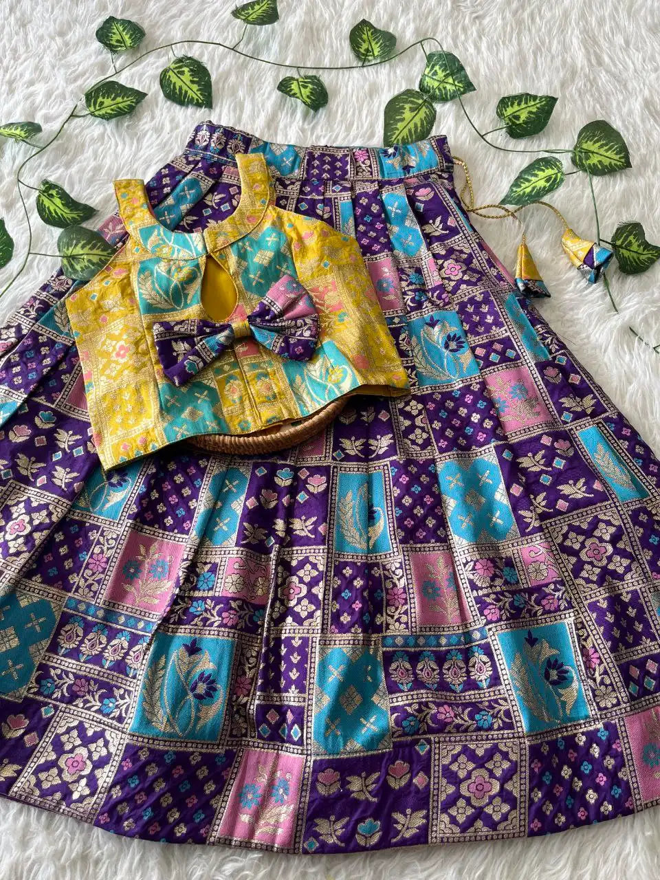 Soft Dola Silk Traditional Lehenga Set - Purple