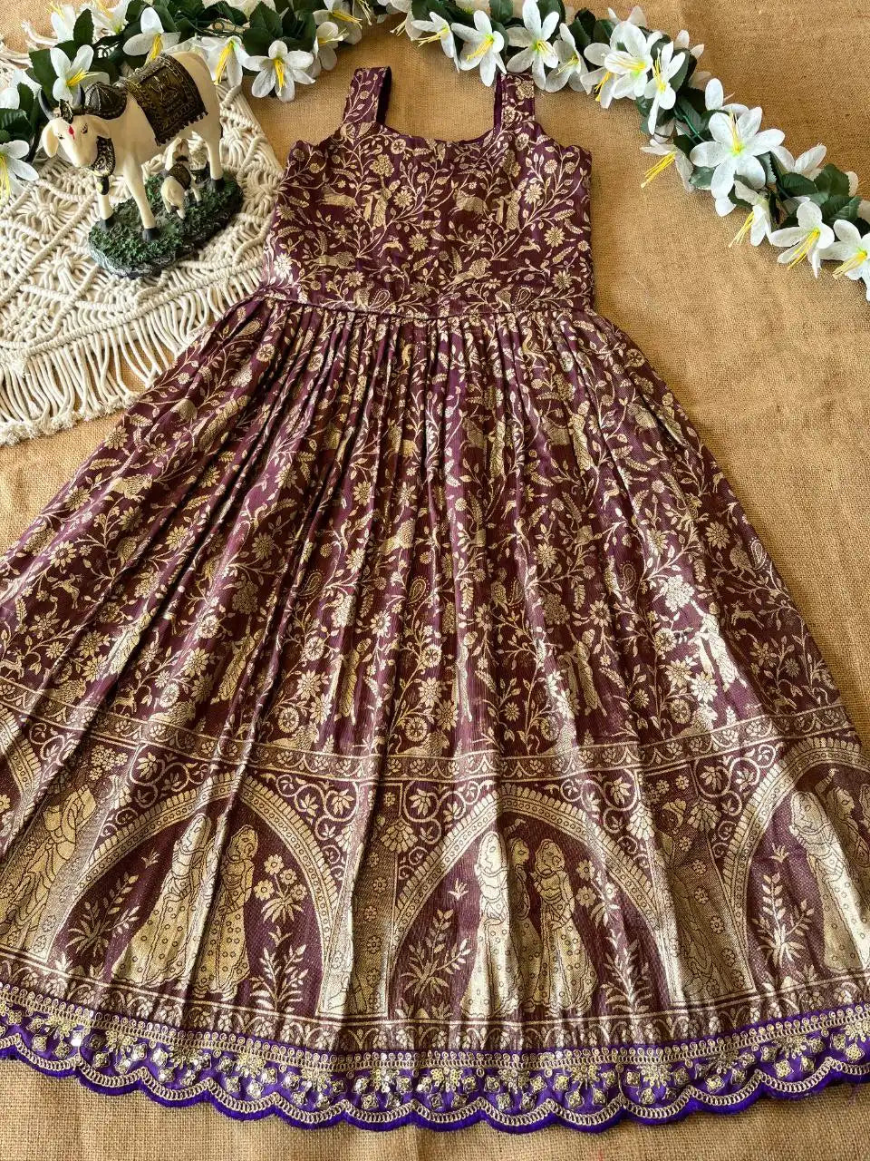 Tissue Silk Natural Crepe Position Gown - Purple