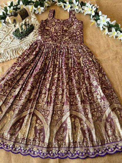 Tissue Silk Natural Crepe Position Gown - Purple
