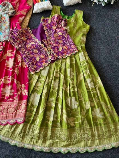Position Printed Floral Gown - Parrot