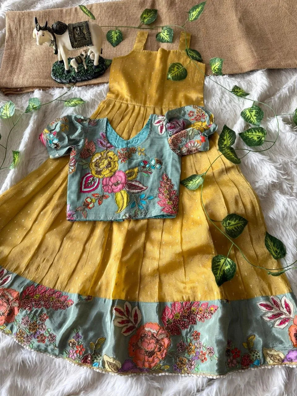 Kids Premium Salsa Gown Set- Sunshine-Yellow