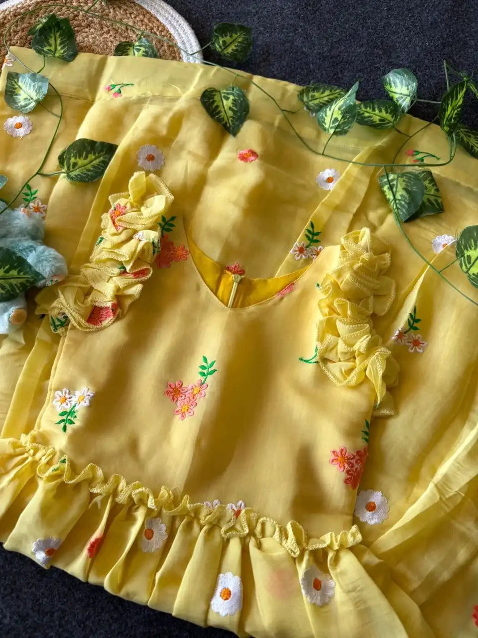 Kids Soft Summer Friendly Designer Gown - Yellow