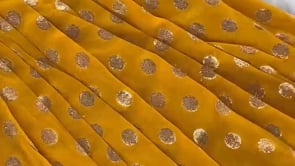 Kids Indo-Western Zari Polka One-Shoulder Top Skirt - Yellow