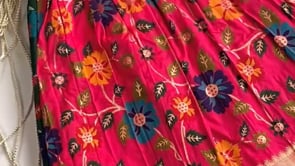 Girls Floral Brocade Lehenga Choli Set – Royal Blue