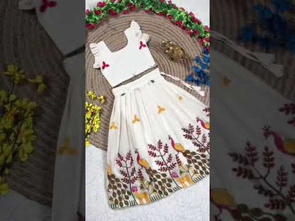 Kids Duck Cotton Summer Embroidery Lehenga