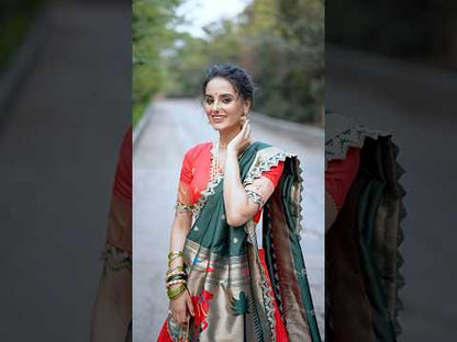 Maharashtrian Wedding Paithani Lehenga Choli - Red