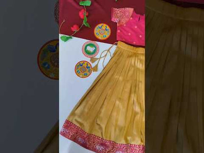 Golden Silk Tissue Kids Skirt & Top Set