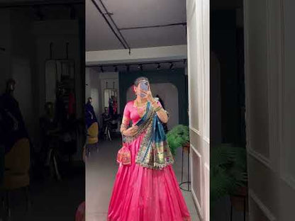 Maharashtrian Wedding Paithani Lehenga Choli - Pista
