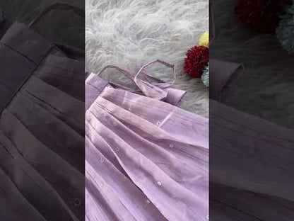 Kids Designer Handworked Skirt & Top Set - Lavender