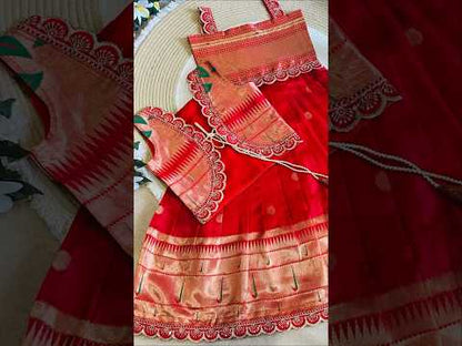 Kids Paithani Silk Gown with Designer Coat