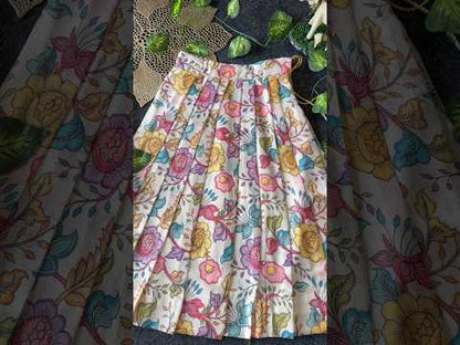 Kota Chex Kalamakari Kids Lehenga - Cream