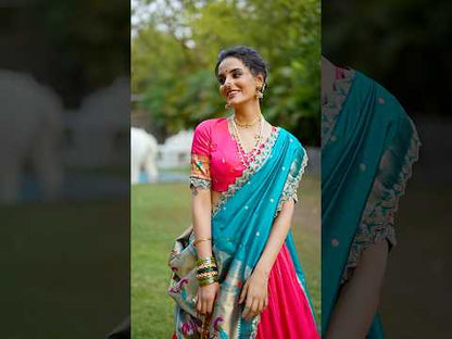 Maharashtrian Wedding Paithani Lehenga Choli - Pink