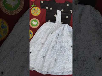 Kids Black & White Gown with Coat