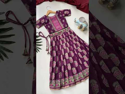 Girls Printed Cotton Lehenga Choli Set