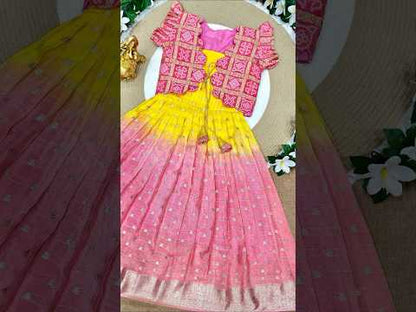 Bandhani Padding Kids Coat-Gown