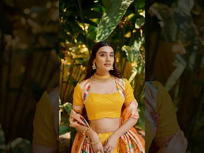 Traditional Maharashtrian Paithani Lehenga Choli for Wedding - Mango