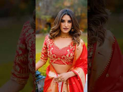 Maharastrian Bridal Wedding Paithani Lehenga Choli Set