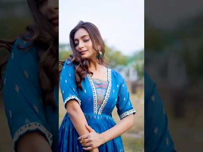 Sky Flared Embroidered Lace Gown