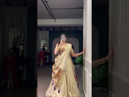 Art Woven Paithani-style Lehenga Choli - Red