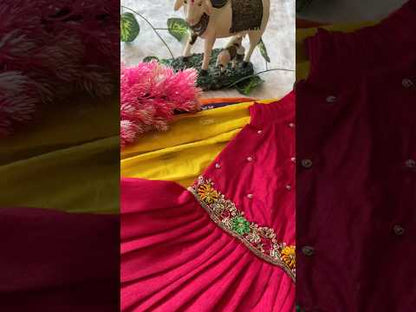 Soft Khadi Georgette Bird Weaving Lehenga - Yellow